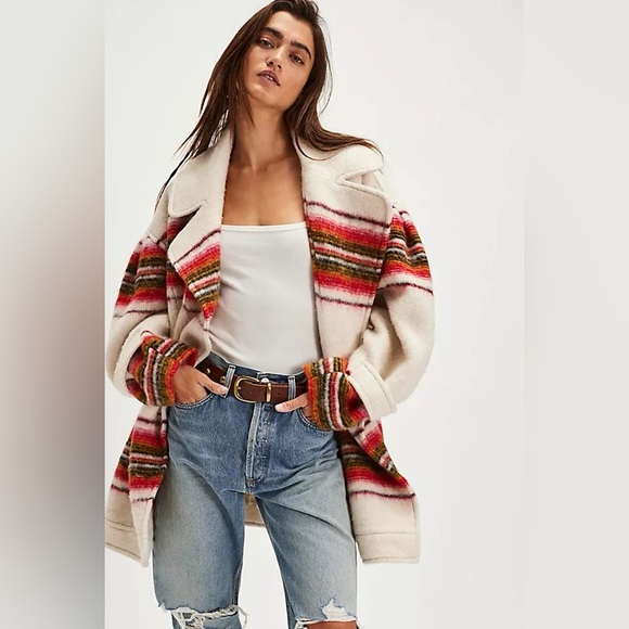 Free People Henri Wool Stripe Coat - Picture 3 of 17